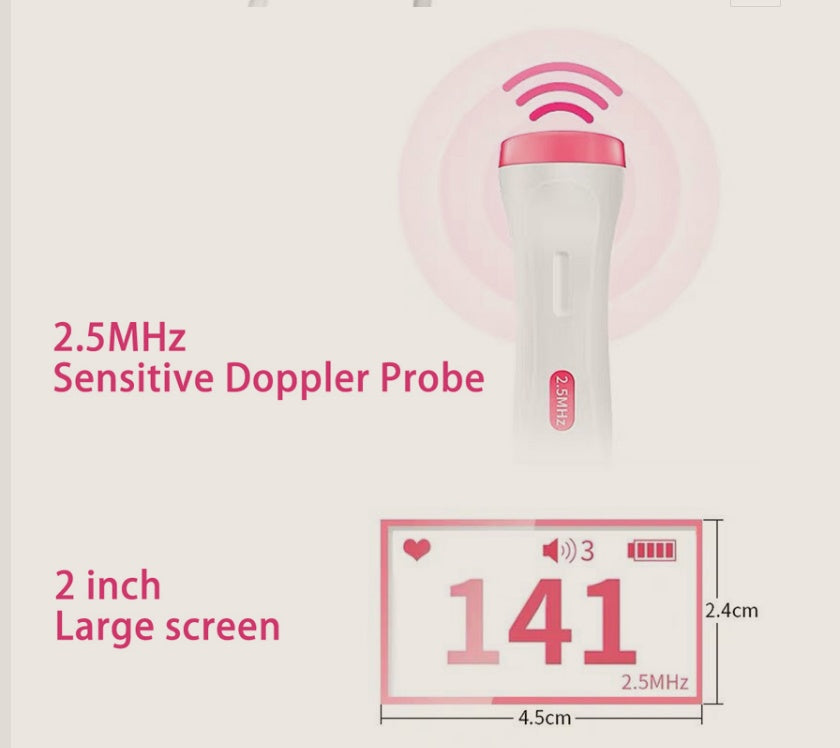 Fetal kalp hızı monitörü ev gebelik bebek Fetal ses kalp hızı dedektörü LCD ekran hiçbir radyasyon